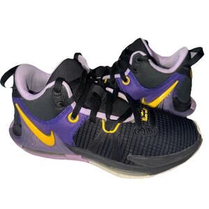 Nike Air Mens 9 LeBron Witness 7 Basketball Shoes Lakers Purple Yellow Black